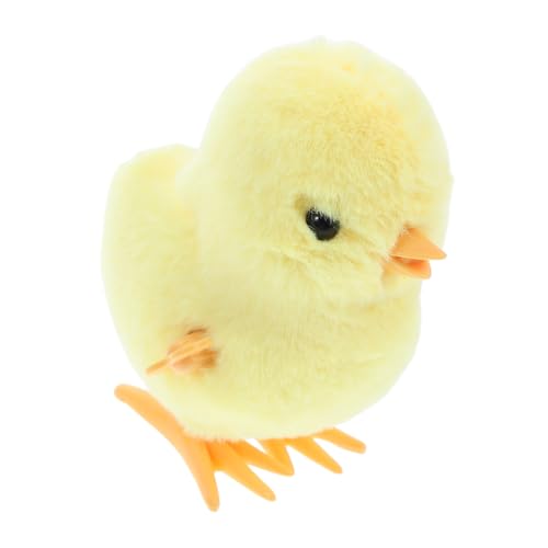 Toyvian Uhrwerkspielzeug Aufziehspielzeug Huhn Aufzieh Tier lustiges Plüschtier -Sprungspielzeug Plüsch -Hühnerspielzeug für Osterspielzeug Plastik Yellow von Toyvian