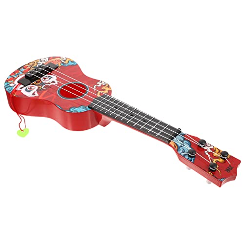 Toyvian Ukulele Für Kinderinstrument Nachgemachtes Gitarrenspielzeug Gitarre Für Anfänger Kleinkind Musikinstrument Simulation Gitarre Ukulele-Modell Plastik Rot von Toyvian