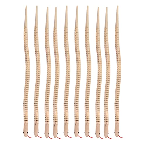 Toyvian Unfertige Schlangen Aus Holz Für Kinder: 10 Stück Holzschlangen Blankes Tiermodell Zum Bemalen – Wackelige Gelenke Flexibel Zum Basteln Dekorationen Für von Toyvian