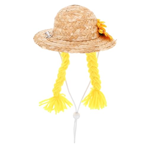 Toyvian Veranda Dekorationen Foto -Requisiten Gänse -Outfit Mini-Strohhüte basteln Miniaturhüte zum Basteln Gans Dekorationen kleine Bastelhüte gewebte Mützen Kleiner Handwerkshut Stoff von Toyvian