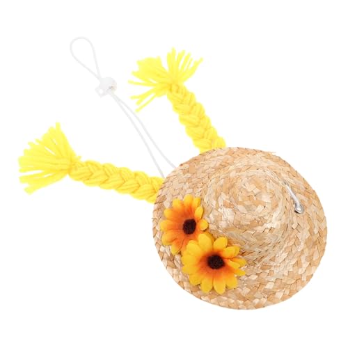 Toyvian Veranda Dekorationen Handwerksminikrosenhut Gänse -outfit Veranda Gans Kostüm Kleine Bastelhüte Gewebte Mützen Miniaturhüte Zum Basteln Gans Dekorationen Kleine Hüte Dekor Stoff von Toyvian