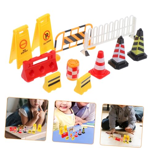 Toyvian Verkehrsschilder Spielset Teilig aus Abs Realistisches Baustellen und für Interaktives Lernen Sicher und Pädagogisch Fördert Kreativität und Hand Koordination von Toyvian