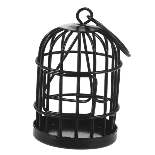Toyvian Vogelkäfig Ornamente Futterspender Wellensittichkäfig winziger Hausvogelkäfig mini vogelkäfig Fenster Hofdekoration Balkonschmuck Vogelkäfig-Modell Mini-Vogelkäfig Eisen Black von Toyvian