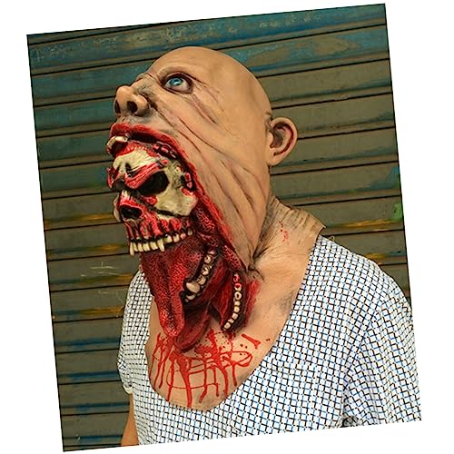 Toyvian Walking Dead Zombie-Maske, gruseliges Halloween-Horror-Maskerade-Kostüm, Horror, schreiende Leiche, Kopfmaske, blutige Halloween-Dekoration für Erwachsene, Requisiten von Toyvian