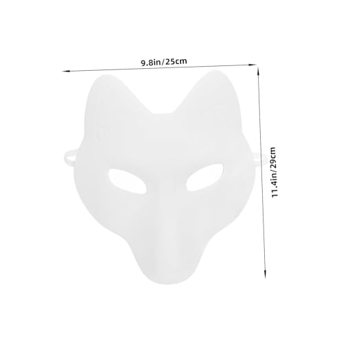 Toyvian Weiche Weiße Fuchsmaskerade aus PU und EVA Bemalbare DIY Kostüm für Halloween Karneval Party und Cosplay Einstellbare Einheitsgröße für Damen von Toyvian