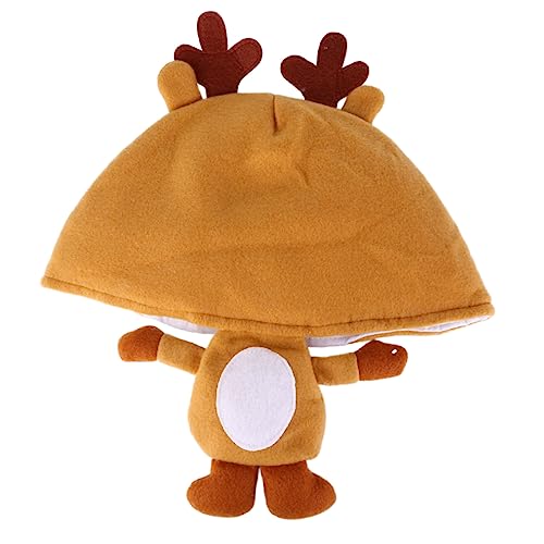 Toyvian Weicher Plüsch Weihnachtsmütze Rentier Kostüm Mütze Unisex Elastisch Bequem Karikatur Tierkopfhut Für Weihnachtsfeier Theater Party von Toyvian