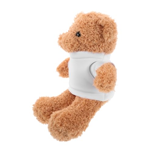 Toyvian Weicher Plüschbär mit Weißem T Shirt zum Selbstgestalten Kuscheliges Stofftier für Kleinkinder Shower Geburtstage Weihnachten Vielseitiges DIY für Plüschtierfans von Toyvian