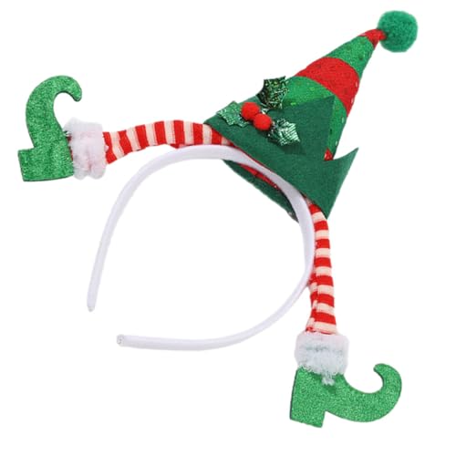 Toyvian Weihnachtlicher Haarreif Leicht und Bequem für Xmas Party Cosplay Foto Requisit Festlicher Kopfschmuck mit Elfbeinen und Weihnachtsmütze für Damen von Toyvian