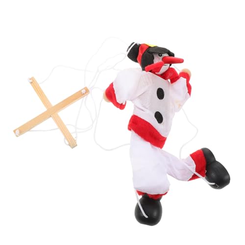Toyvian Weihnachtlicher Schneemann Stoff Marionette Handpuppe mit Zugmechanismus Kreatives Interaktives für Fördert Motorik und Fantasie für Weihnachtsdeko und Partyspaß von Toyvian