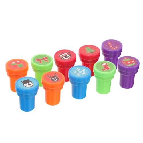 Toyvian Weihnachtliches Stempelset DIY Wiederverwendbar Sichere Materialien Kreative Spielzeuge für Mädchen Jungen Basteln Scrapbooking von Toyvian