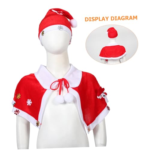 Toyvian Weihnachtsumhang Santa Cape aus Samt mit Kapuze und Weihnachtsmannmütze Weicher Kapuzenumhang für Festliche Winterpartys Bühnenauftritte und Weihnachtskostüm von Toyvian