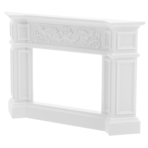 Toyvian Weiße Miniatur Kamin Dekoration Vintage Amerikanischer Stil Simulierter Kamin für Puppenhaus Mini Möbel Zubehör für Miniatur Haus Innenraumgestaltung und Fotorequisiten von Toyvian