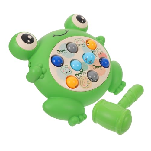 Toyvian Whack A Frog aus Kunststoff mit Hammer für Montessori Inspiriertes Lernspiel Logischem Motorik und Aufmerksamkeit Interaktives Eltern Junge Mädchen Tischspiel für Zuhause und Reise von Toyvian