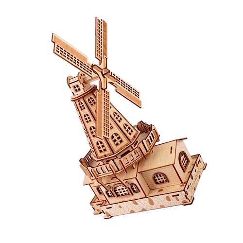 Toyvian Rätsel Windmühlenpuzzle Aus Puzzle Windmühle Windmühlen-Puzzle Selber Machen Windmühle Holzpuzzle 3D-windmühlen-Puzzle Hölzern Kleinkind Farbkasten Modell Windmühlenpuzzle Aus Holz von Toyvian