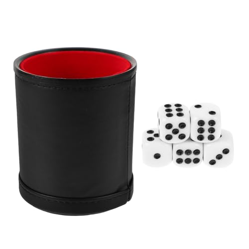 Toyvian Würfelbecher Farbbecherwürfel Behälter Würfel Messbecher Becher Tasse Würfel spielwürfel Party Spiele Würfelspiele für Erwachsene Würfelrollenbecher Würfelrolltablett Pu Black von Toyvian