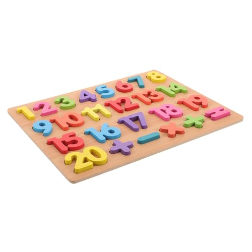 Toyvian Lernspielzeug Kinder Puzzle rätselbuch Kinder zabawki stymulujące rozwój Spielzeuge Bausteine Zahlenrätselbrett Puzzletafel mit 1-20 Zahlen Anzahl Blöcke kognitive Tafel Hölzern von Toyvian