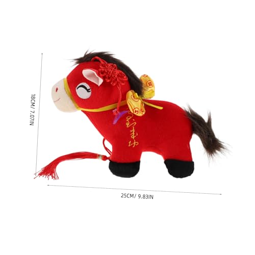 Toyvian Zodiac Pferd Plüschfigur Leichtes Stofftier Glücksbringer für Chinesisches Neujahr Heim und Bürodekoration Geschenkidee für Pferdeliebhaber und Reisebegleiter von Toyvian
