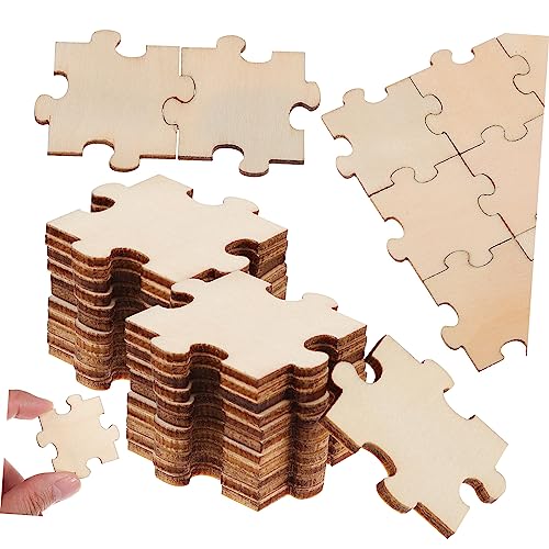 Toyvian Zusammengebaute Bausteine Puzzleteile Puzzle-verschönerung Rätsel Malen DIY-bastelausschnitt Angepasste Rätsel Individuelles Puzzle Puzzle-scheiben Puzzles Dekorationen Leer Holz von Toyvian