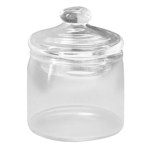 Toyvian kleine Aufbewahrungsbehälter für glasbehälter Puppenhaus Dekoration DIY-Dekoration Mini Einmachgläser aus Glas süßes Schnapsglas Bärenglas Transparent von Toyvian