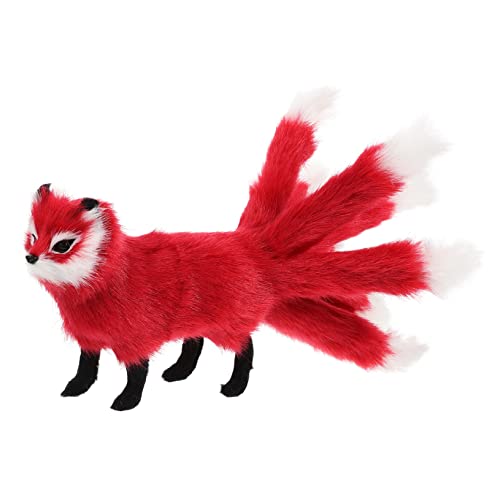 Toyvian simulierter Fuchs Fuchsfigur kleine Füchse Figur Simulation von Tierspielzeug dekorative Fuchsmodelle Füchse Plüsch Plüschfüchse Plüschtier Wohnkultur Plastik rot von Toyvian
