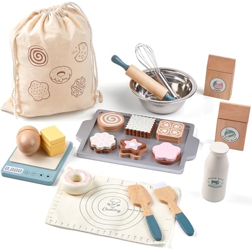 Holz Spielnahrung Sets für Kinder Kleinkinder Spielzeug Essen Pretend Play Küchenzubehör mit Einkaufstasche Schneiden Lebensmittel Spielzeug Geschenk für Jungen und Mädchen 3 4 5 6 Holz Spielnahrung Sets für Kinder Kleinkinder Spielzeug Essen Pretend Play Küchenzubehör mit Einkaufstasche Schneiden Lebensmittel Spielzeug Geschenk für Jungen und Mädchen 3 4 5 6 von Toywoo