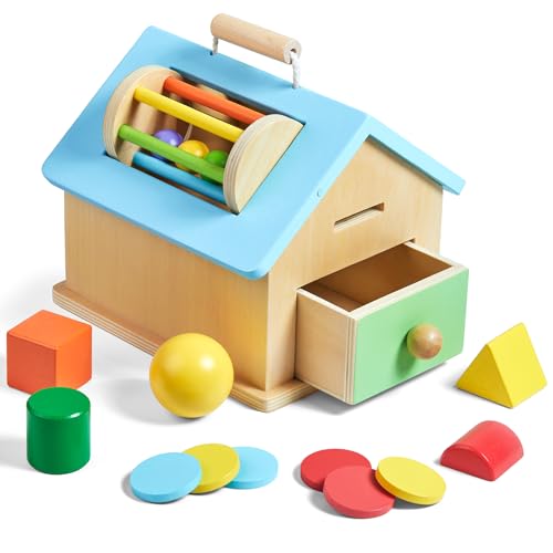 Montessori-Spielzeug für 1 2 3 Jahre alte Jungen und Mädchen, 5-in-1 Holz-Baby-Tropfspielzeug, Holzform, Sortieren und Stapeln, Lernspielzeug für Kleinkinder, Holzspielzeug für Kinder ab 12 Monaten, Montessori-Spielzeug für 1 2 3 Jahre alte Jungen und Mädchen, 5-in-1 Holz-Baby-Tropfspielzeug, Holzform, Sortieren und Stapeln, Lernspielzeug für Kleinkinder, Holzspielzeug für Kinder ab 12 Monaten, von Toywoo