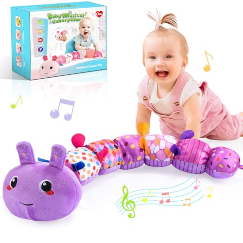 Toyzey Geschenk für Baby 0-6 Monate Mädchen Montessori Spielzeug Babe 0-6 Monate Musical Raupe Neugeborenen Spiele Mädchen Sensorisches Spielzeug Baby 0-12 Monate (Violett) von Toyzey
