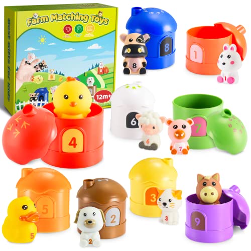 Toyzey Bauernhoftiere Spielzeug für Kinder 1 2 3 Jahre, Montessori Lernspiele, 1 – 3 Jahre, Tierfiguren, Baby, 6 – 18 Monate, Geschenk für Mädchen, Kinder, Jungen, 1 – 3 Jahre, Geschenk zum Geburtstag Toyzey Bauernhoftiere Spielzeug für Kinder 1 2 3 Jahre, Montessori Lernspiele, 1 – 3 Jahre, Tierfiguren, Baby, 6 – 18 Monate, Geschenk für Mädchen, Kinder, Jungen, 1 – 3 Jahre, Geschenk zum Geburtstag von Toyzey