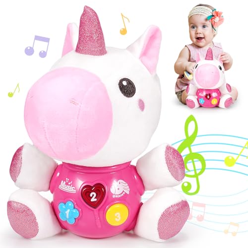 Toyzey Krabbelnde Krabbe Spielzeug ab 1 2 3 Jahr —— Baby Spielzeug ab 6-18 Monate Musikalische Spielzeuge für Babies (Einhorn) von Toyzey