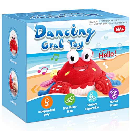 Wootoyz Krabbe Baby Spielzeug ab 6 8 10 12 Monate,Krabbelnde Krabbe Spielzeug ab 1 2 3 Jahr Musikalische Krabbelspielzeug für Kinder Geschenk für Neugeborenes Junge Mädchen Lernspielzeug 6-18 Monate von Toyzey