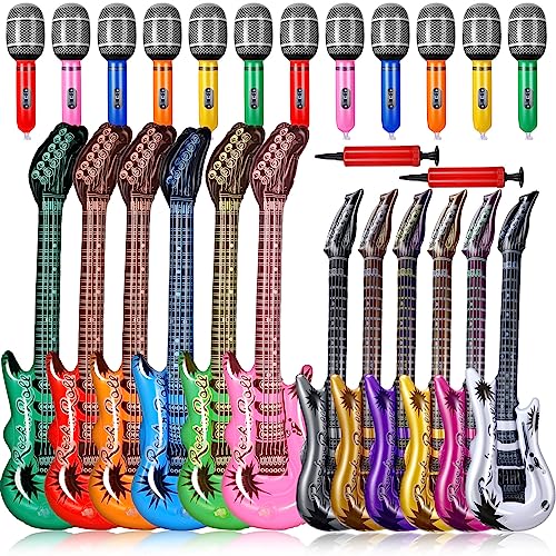 Tradder Aufblasbares Rockstar-Spielzeug, 94 cm, 72-teiliges Set, aufblasbare Gitarre, 61 cm und 25,4 cm Mikrofon für 80er-90er-Jahre-Motto-Party, Geburtstagsparty-Dekoration Tradder Aufblasbares Rockstar-Spielzeug, 94 cm, 72-teiliges Set, aufblasbare Gitarre, 61 cm und 25,4 cm Mikrofon für 80er-90er-Jahre-Motto-Party, Geburtstagsparty-Dekoration von Tradder
