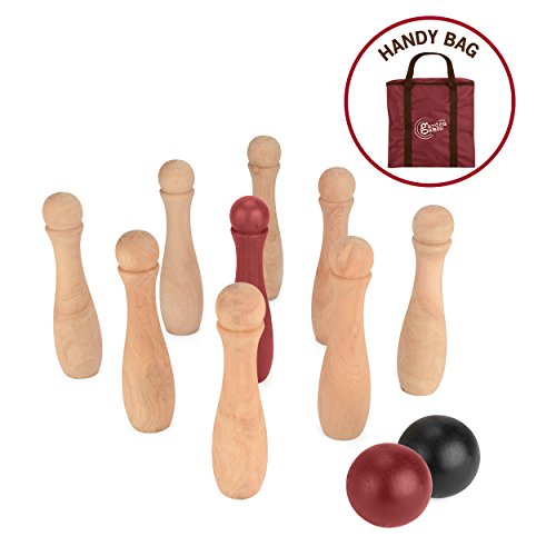 Traditional Garden Games TY5963 Bowling-Set aus Holz, braun von Traditional Garden Games