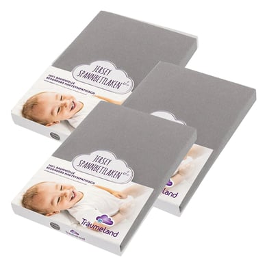 Träumeland Spannbetttuch Jersey anthrazit 40 x 90 cm 3er Pack Träumeland Spannbetttuch Jersey anthrazit 40 x 90 cm 3er Pack von Träumeland