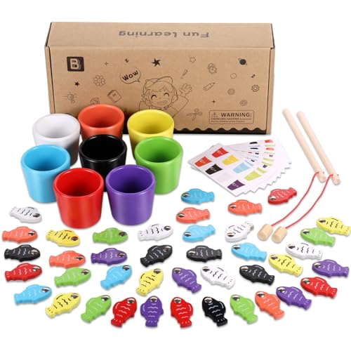 TranRantic Holzspielzeug Angelspiel für Kleinkinder, Fische Angeln Spielzeug ab 1 2 3 Jahr, Montessori Spielzeug für Kinder, Angelspiel aus Holz, Farbsortierung, Zahlenzählen, Lernen TranRantic Holzspielzeug Angelspiel für Kleinkinder, Fische Angeln Spielzeug ab 1 2 3 Jahr, Montessori Spielzeug für Kinder, Angelspiel aus Holz, Farbsortierung, Zahlenzählen, Lernen von TranRantic