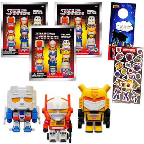 Transformers Blind Bag Partygeschenke für Kinder – Bündel mit 3 Mystery-Packs mit Taschen-Clip-Figuren plus Stickern, mehr | Transformers Geburtstagsparty-Zubehör für Jungen von Transformers