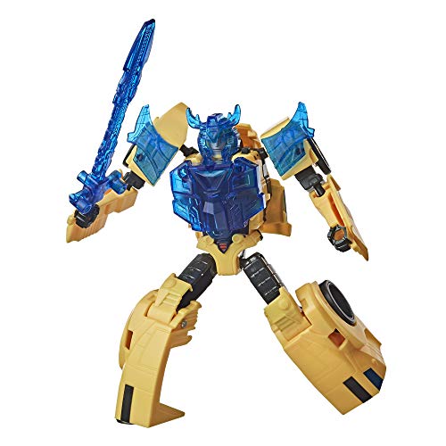 Transformers E8373 Bumblebee Cyberverse Adventures Battle Call Trooper-Klasse Bumblebee Action-Figur, Energon Power Lichter von Transformers