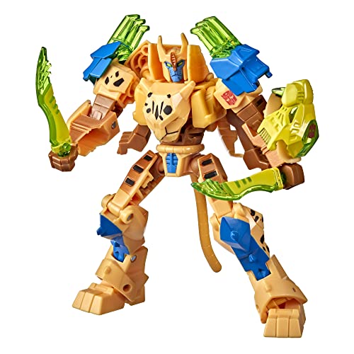 Transformers Bumblebee Cyberverse Adventures Toys Deluxe Class Cheetor Actionfigur, Saber Strike Action Attack, 12,7 cm von Transformers