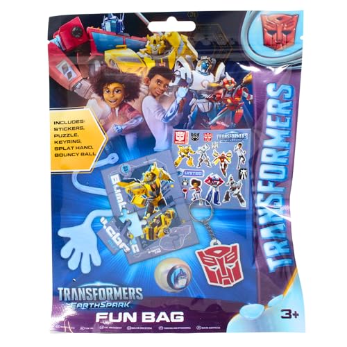 Transformers EarthSpark 5-teilige Spaßtasche – inklusive Aufkleber, Puzzle, Schlüsselanhänger, Splat-Hand und Hüpfball Transformers EarthSpark 5-teilige Spaßtasche – inklusive Aufkleber, Puzzle, Schlüsselanhänger, Splat-Hand und Hüpfball von Transformers