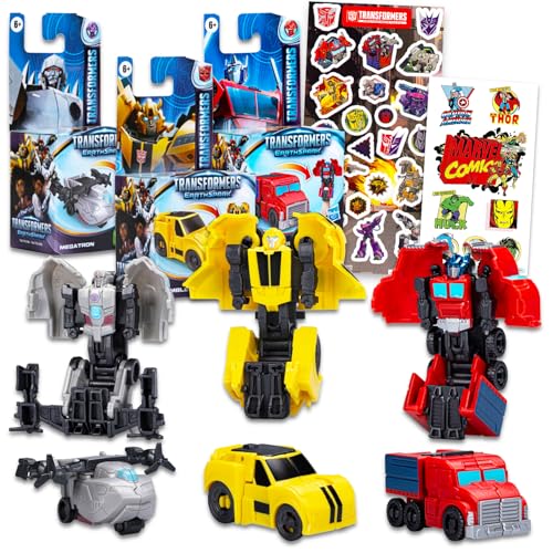 Transformers Earthspark Tacticons Actionfiguren – Paket mit 3 Transformers Spielzeugen mit Transformers Prime, Bumblebee, Megatron plus Aufklebern, Earthspark Tacticon Spielzeugfiguren Transformers Earthspark Tacticons Actionfiguren – Paket mit 3 Transformers Spielzeugen mit Transformers Prime, Bumblebee, Megatron plus Aufklebern, Earthspark Tacticon Spielzeugfiguren von Transformers