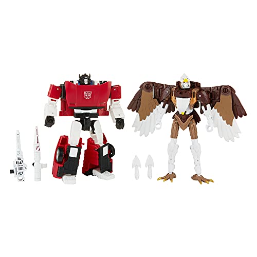 Transformers Generations Kingdom Battle Across Time Collection Deluxe-Klasse WFC-K42 Sideswipe & Maximal Skywarp, ab 8 Jahren, 14 cm groß von Transformers