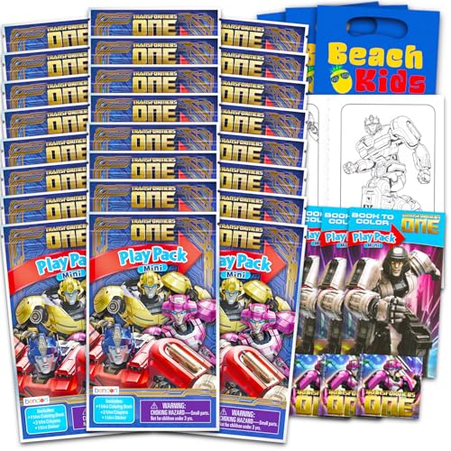 Transformers Mini-Geburtstagsparty-Set für Kinder – Bündel mit 24 Transformers One-Mini-Spielpackungen mit Malvorlagen, Aufklebern, Buntstiften, Beutetüten, Transformers Birthday-Partyzubehör Transformers Mini-Geburtstagsparty-Set für Kinder – Bündel mit 24 Transformers One-Mini-Spielpackungen mit Malvorlagen, Aufklebern, Buntstiften, Beutetüten, Transformers Birthday-Partyzubehör von Transformers