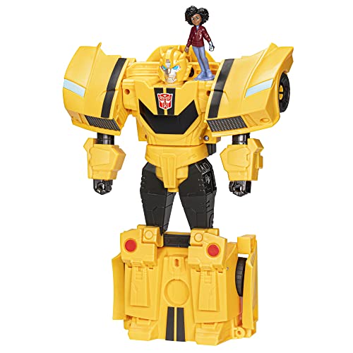 Transformers Spielzeug EarthSpark Spin Changer Bumblebee Action-Figur (20 cm) mit Mo Malto Figur (5 cm), ab 6 Jahren von Transformers