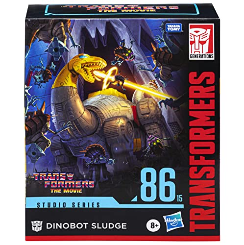 Transformers Studio Series 86-15 Leader-Klasse Dinobot Sludge Action-Figur (21,5 cm) Kampf um Cybertron von 1986, ab 8 von Transformers