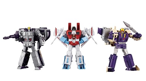 Transformers Takara Tomy Dramatic Capture Series Triple Takeover mit Starscream, Astrotrain und Blitzwing Actionfiguren-Set für Erwachsene, ab 15 Jahren Transformers Takara Tomy Dramatic Capture Series Triple Takeover mit Starscream, Astrotrain und Blitzwing Actionfiguren-Set für Erwachsene, ab 15 Jahren von Transformers