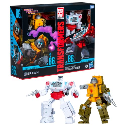 Transformers Toys Studio Series Deluxe The Transformers: The Movie 86-27 Brawn & 86-28 Autobot Ratsche 2er-Pack, 11,4 cm Umwandlung Actionfiguren, ab 8 Jahren von Transformers