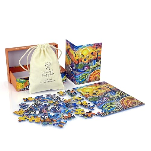 Travel Puzzles – Kompaktes und tragbares Reise-Puzzle – 88 Teile – Sunrise in the Savannah Travel Puzzles – Kompaktes und tragbares Reise-Puzzle – 88 Teile – Sunrise in the Savannah von Travel Puzzles
