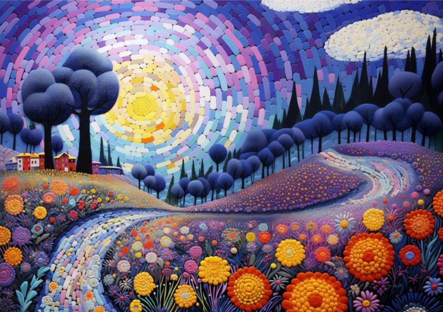 Travel Puzzles Mini-Puzzle (88 Teile) – Mosaic in Lavender - von Travel Puzzles