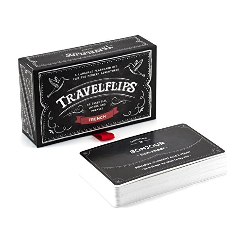 Travelflips Französische Lernkarten – Französische Sprache Lernen Wortschatz und Sätze – Einfaches Französisch für Anfänger – Geschenk für Reisende, Kinder und Erwachsene – Englisch bis Französisch von Travelflips