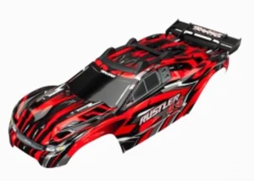 TRAXXAS Karo Rustler 4X4 grün +Decals mit Karohalterung von TRAXXAS