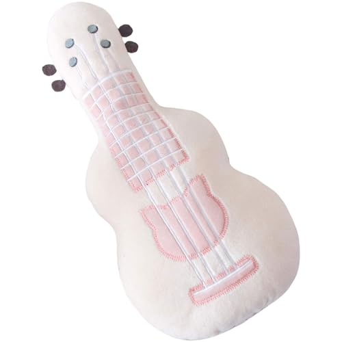 Kuscheltier 3D Gitarre Plüsch superweiches gefüllte Tier Kissen Sofakissen niedliches Plüschtier Plüschpuppe für Kinder & Erwachsene, tolle Geschenkidee (36x8cm,Weiß) von Trayosin